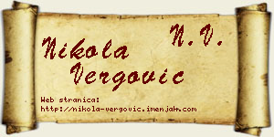 Nikola Vergović vizit kartica